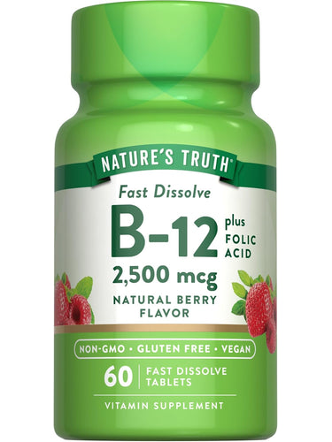 Vitamina B-12 2500 mcg con Acido Folico