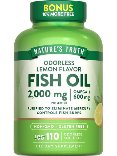 Olio di Pesce 2000 mg Senza Odore | Aroma Limone