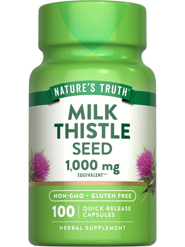Milk Thistle Seed 1,000 mg Equivalent, 100 Quick Release Capsules. Non-GMO, Gluten Free. Herbal Supplement.