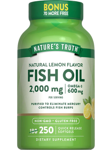 Óleo de Peixe Ômega 3 2000 mg | Sabor Limão