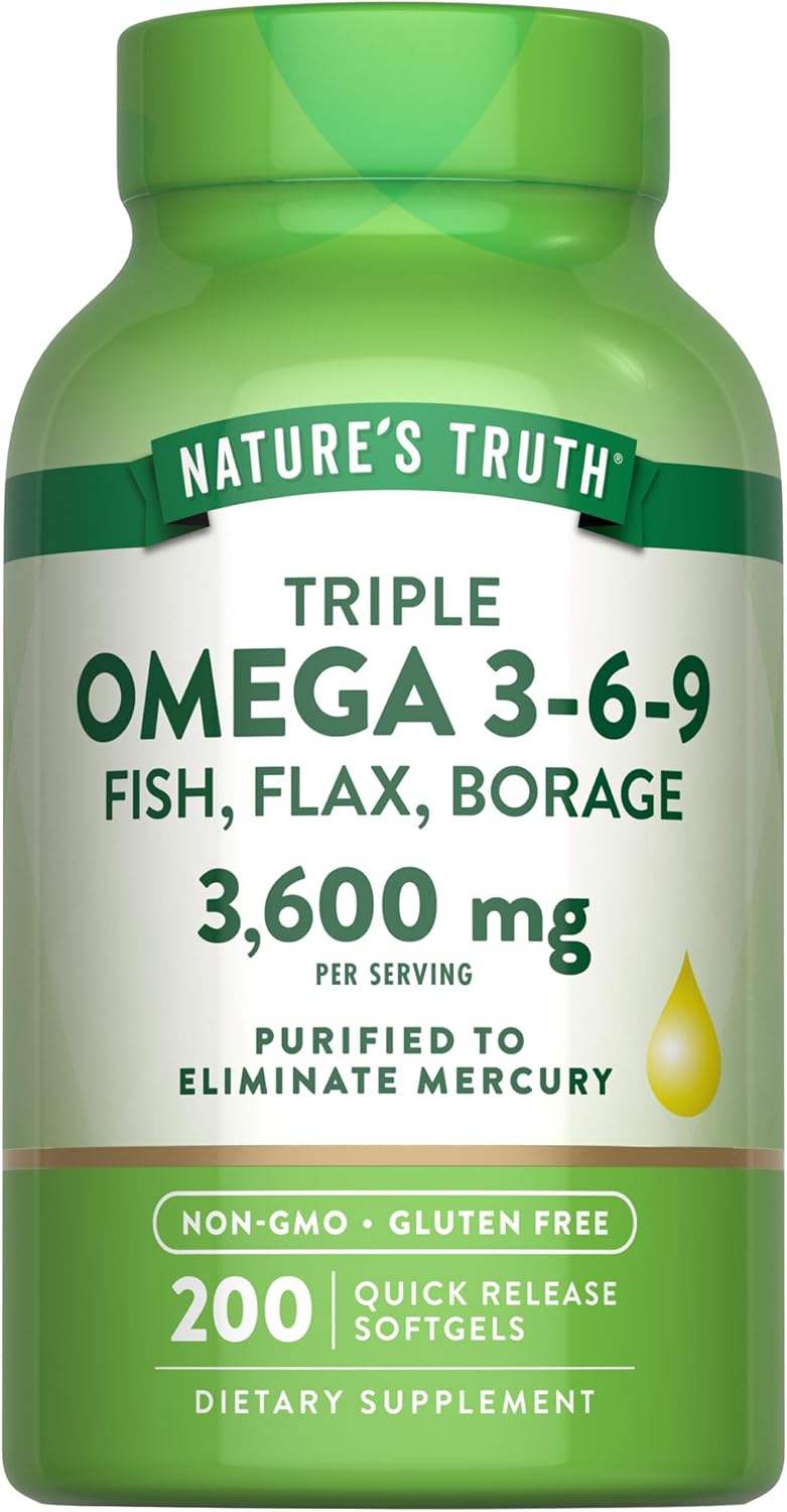 Triple Omega 3-6-9 3600 mg with Fish, Flax, Borage