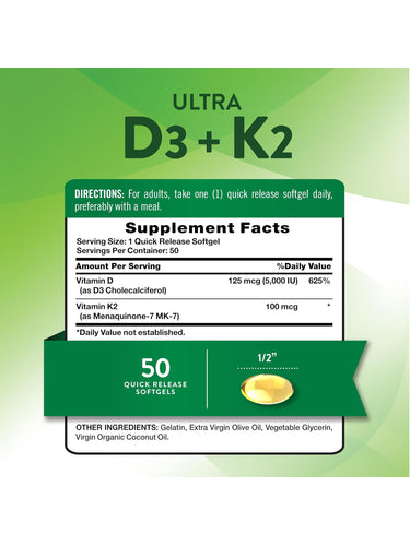 Vitamina K2 100mcg + D3 5000IU