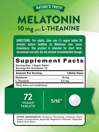 Melatonina 10 mg con L-Teanina