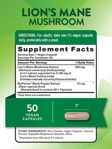 Lion's Mane Mushroom 2,100 mg