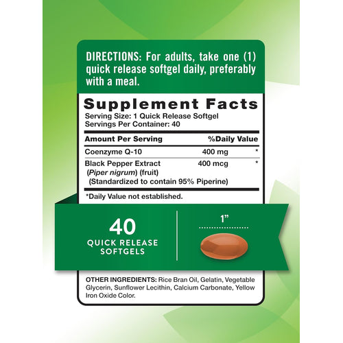 CoQ-10 400 mg con Pimienta Negra