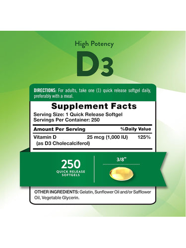Vitamin D3 1000 IU (25 mcg)