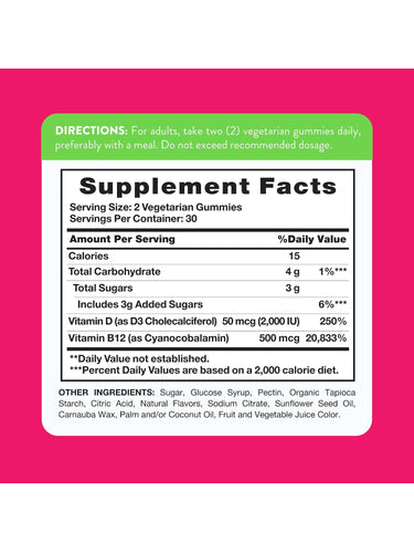 Vitamin D3 + B12 (Delicious Strawberry)