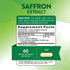 Supplement Facts panel displaying information for Saffron Extract 60 Capsules in detail.