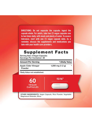 Apple Cider Vinegar 1200 mg | Vegan