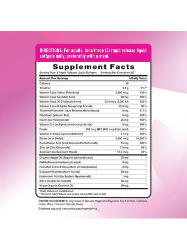 Vitamine für Haare, Haut und Nägel | 5000mcg