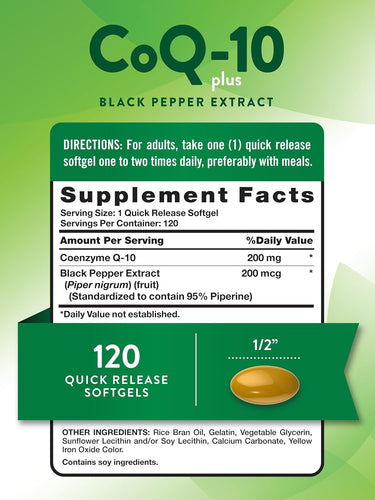 CoQ-10 200 mg com Pimenta Preta