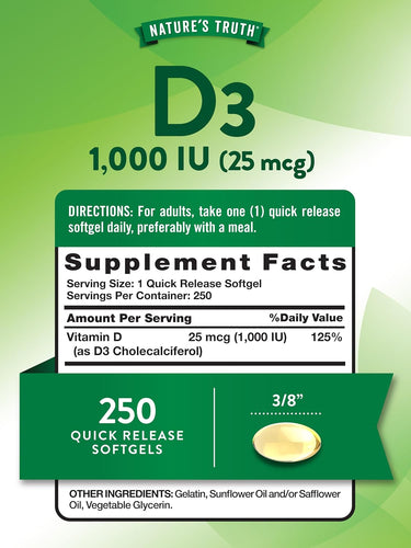Vitamina D3 1000 IU (25 mcg)