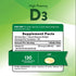 High Potency D3 supplement, 25 mcg (1,000 IU), with 130 quick release softgels.