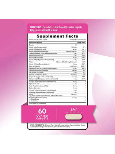 Hair Skin and Nails Vitamins with Biotin, Collagen