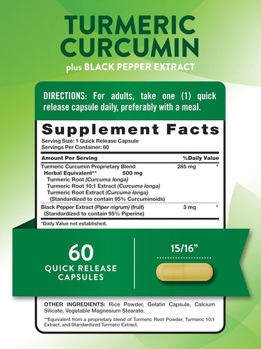 Turmeric Curcumin Complex 500 mg with Black Pepper