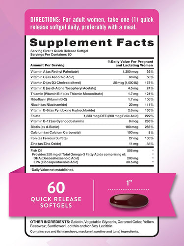 Prenatal Vitamins & Minerals with DHA, Folic Acid