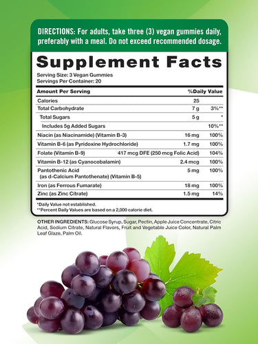 Iron with B-Vitamins, Zinc