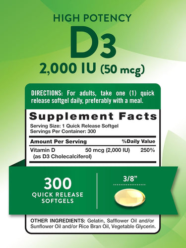 Vitamina D3 2000 IU (50 mcg)