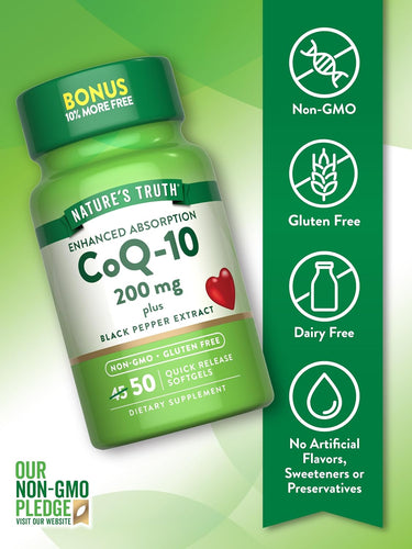 CoQ-10 200 mg mit schwarzem Pfeffer
