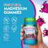 Kids Magnesium Gummies bottle with icons indicating Non-GMO, Soy Free, Gluten Free, Vegan, and Dairy Free attributes.