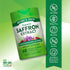 Saffron Extract bottle with icons indicating Non-GMO, Gluten Free, Dairy Free, Soy Free, No Artificial Colors, Flavors, Sweeteners, Preservatives.