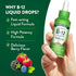 Product highlights graphic stating Fast-acting Liquid Formula, High Potency, and Delicious Berry Flavor for enhanced benefits.