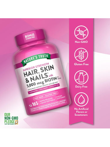 Hair, Skin & Nails with Biotin 5000 mcg