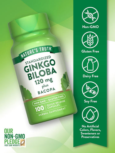 Extrato de Ginkgo Biloba 120 mg com Bacopa