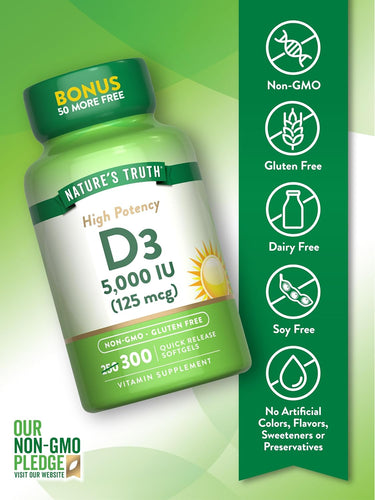 Vitamina D3 5000 UI (125 mcg) | Extra Forte