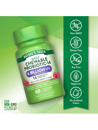 Probiótico 6 Bilhões de CFU | Mastigáveis