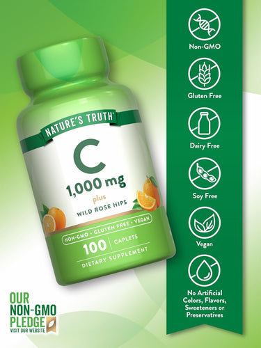 Vitamina C 1000 mg con Rosa Canina