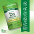 D3 bottle labeled as Non-GMO, Gluten Free, Dairy Free, Soy Free, with no artificial colors, flavors, sweeteners, or preservatives.