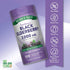 Elderberry bottle with icons indicating Non-GMO, Gluten Free, Dairy Free, Soy Free, No Artificial Flavors, Sweeteners, or Preservatives.