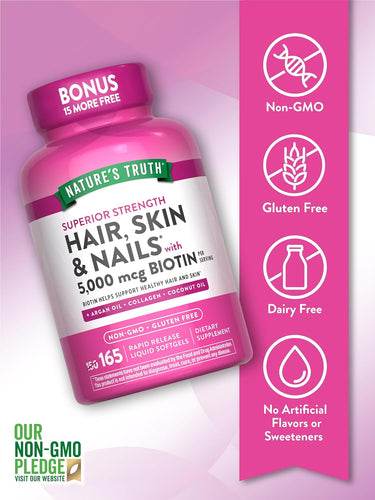 Hair, Skin & Nails with Biotin 5000 mcg