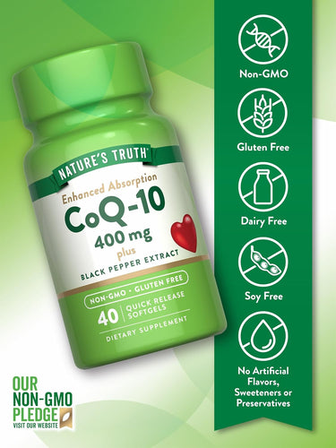 CoQ-10 400 mg avec Poivre Noir