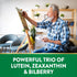 Product highlights graphic stating POWERFUL TRIO OF LUTEIN, ZEAXANTHIN & BILBERRY.