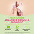 Raw Flora Women's Probiotic vegan capsule in hand, labeled 30 Billion CFU, 22 Live Strains, 1 Vegan Capsule Per Day.