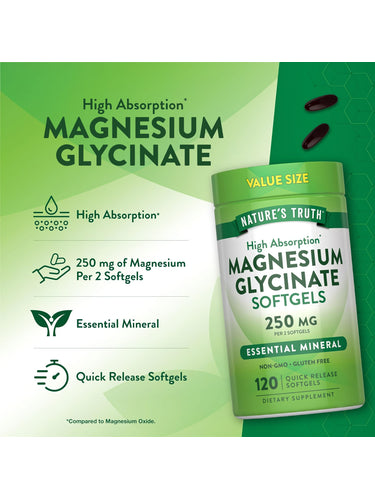 Magnesio Glicinato 250mg | 120 Softgel