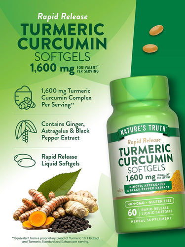 Turmeric Curcumin Complex 1600 mg Complex with Ginger and Black Pepper
