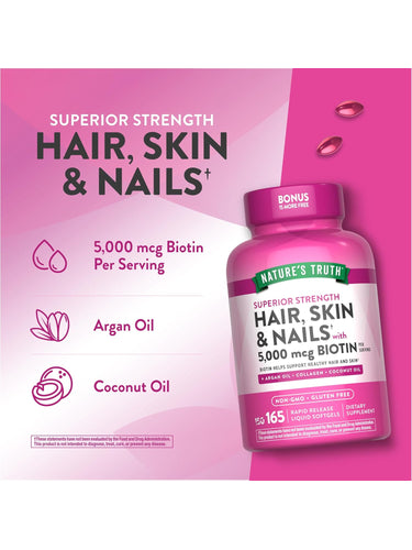 Hair, Skin & Nails with Biotin 5000 mcg