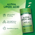 Product highlights graphic stating 600 mg ALA per serving, with high potency biotin per serving, quick release capsules.