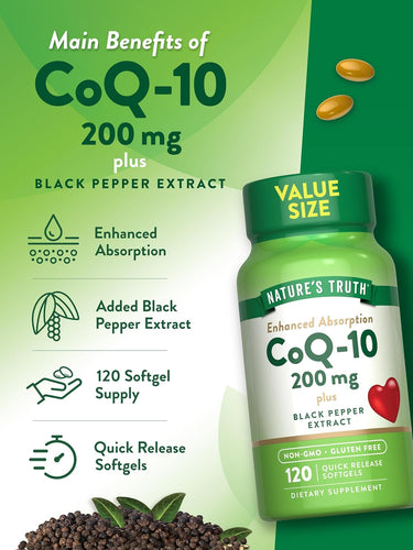 CoQ-10 200 mg com Pimenta Preta