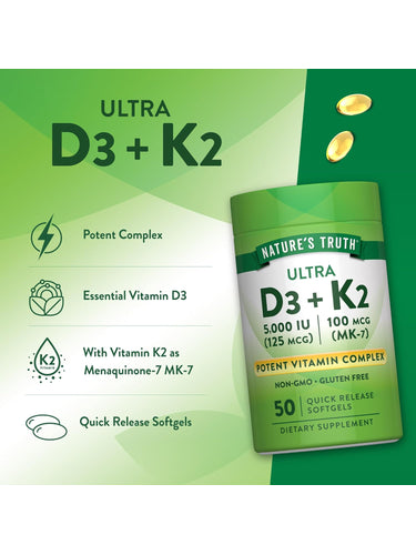Vitamina K2 100mcg + D3 5000IU