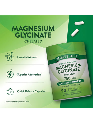 Product highlights graphic stating Essential Mineral, Superior Absorption*, Quick Release Capsules for fast benefits.
