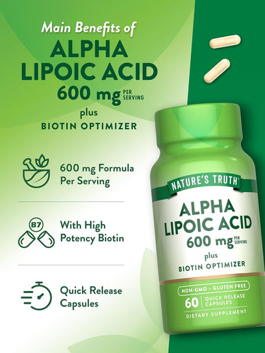 Ácido Alfa Lipóico 600mg com Biotina