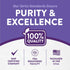 Infographic stating 100% quality, GMP certified company, FDA registered facility, packaged in the U.S.A.