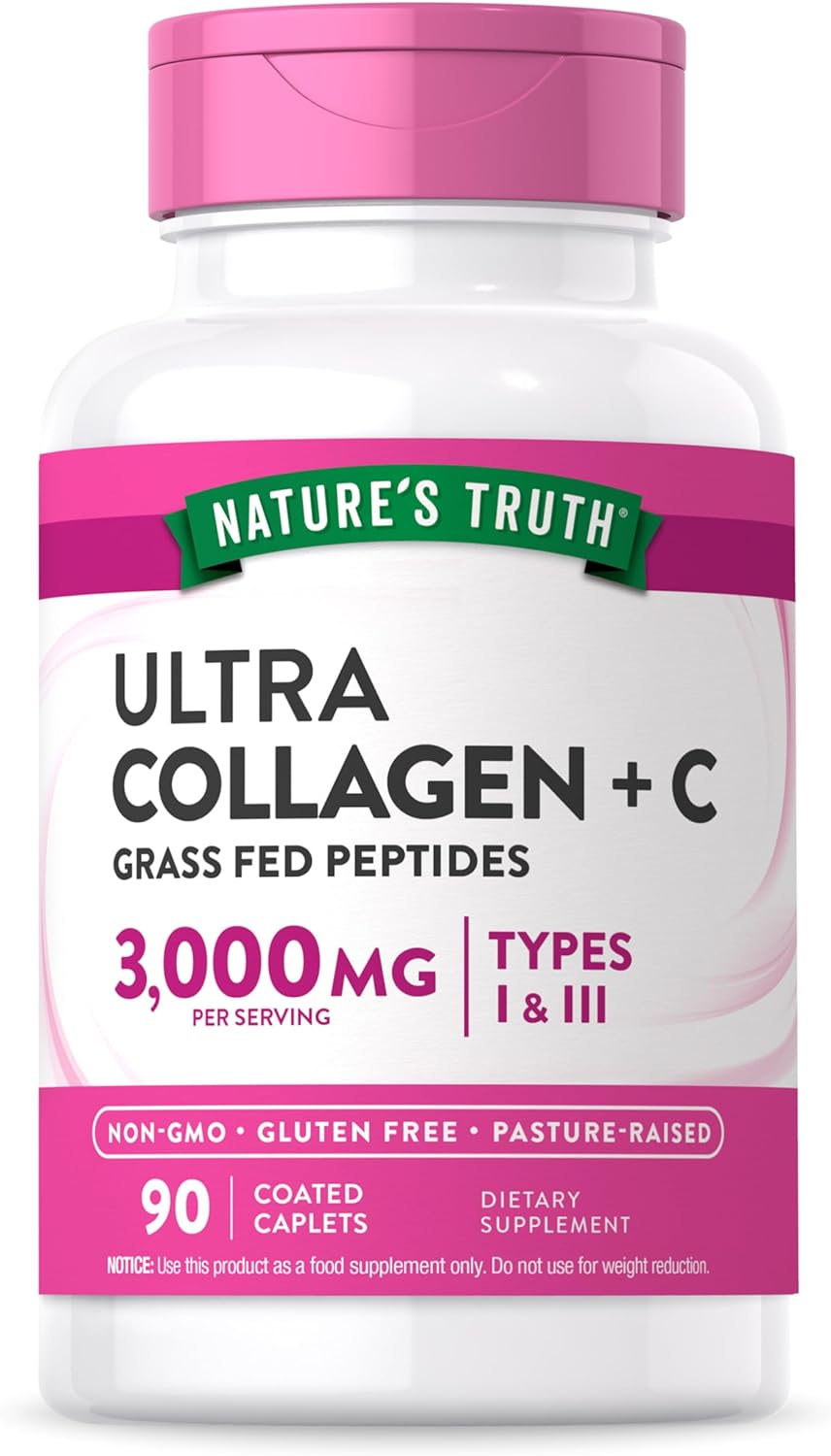 Collagen 3000 mg Hydrolyzed Type 1 & 3 with Vitamin C