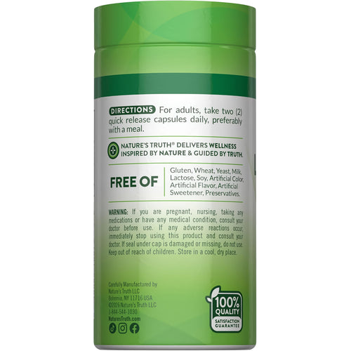 Alpha Lipoic Acid bottle with icons indicating Gluten & Wheat Free, Yeast Free, Milk & Lactose Free, Soy Free, No Artificial additives.