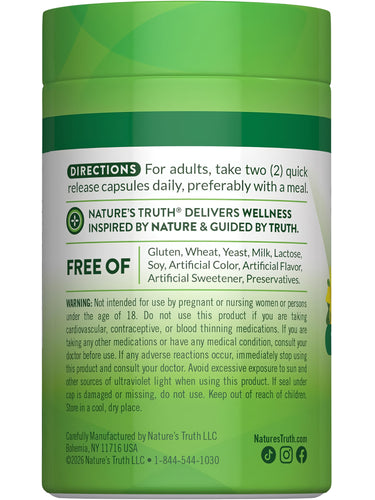 St Johns Wort bottle with icons indicating Gluten & Wheat Free, Yeast Free, Milk & Lactose Free, Soy Free, No Artificial Additives.