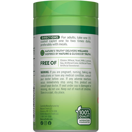 Nature's Truth Vitamin C 1000 mg with Bioflavonoids and Rose Hips, 100 coated caplets bottle.